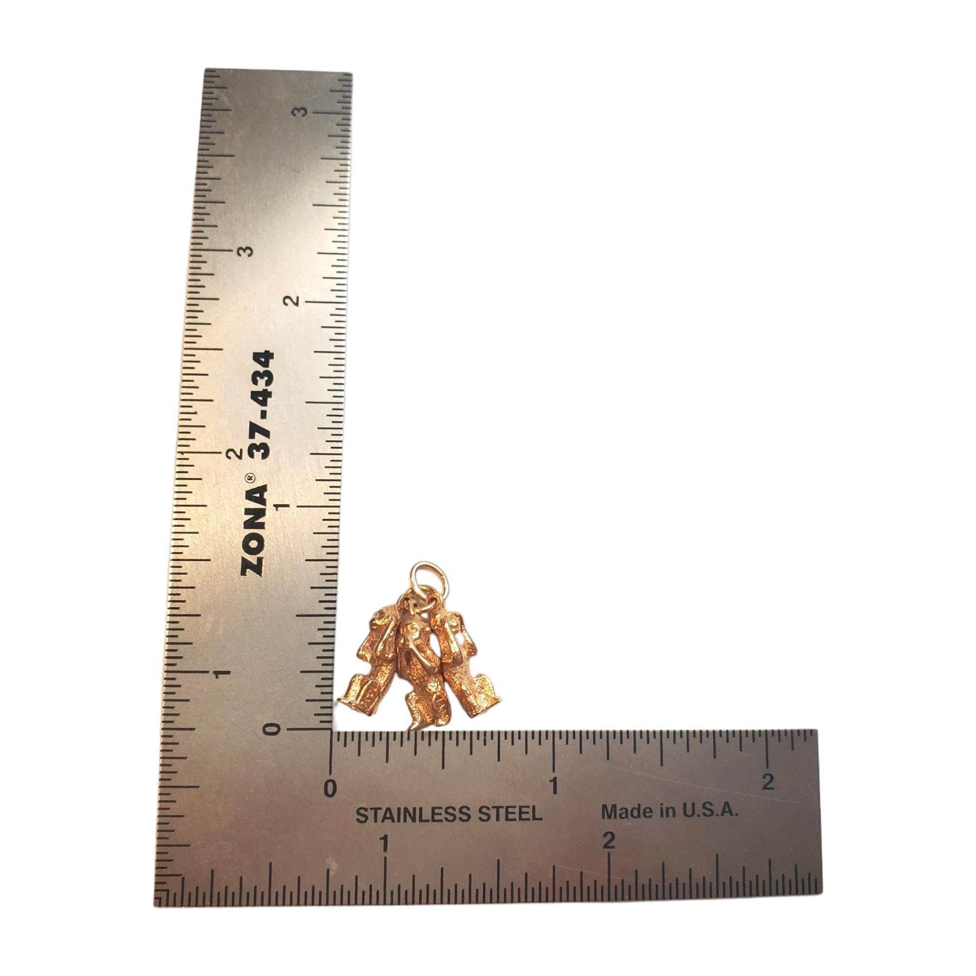 Women's 14K Yellow Gold See No Evil, Hear No Evil, Speak No Evil Charm #17497