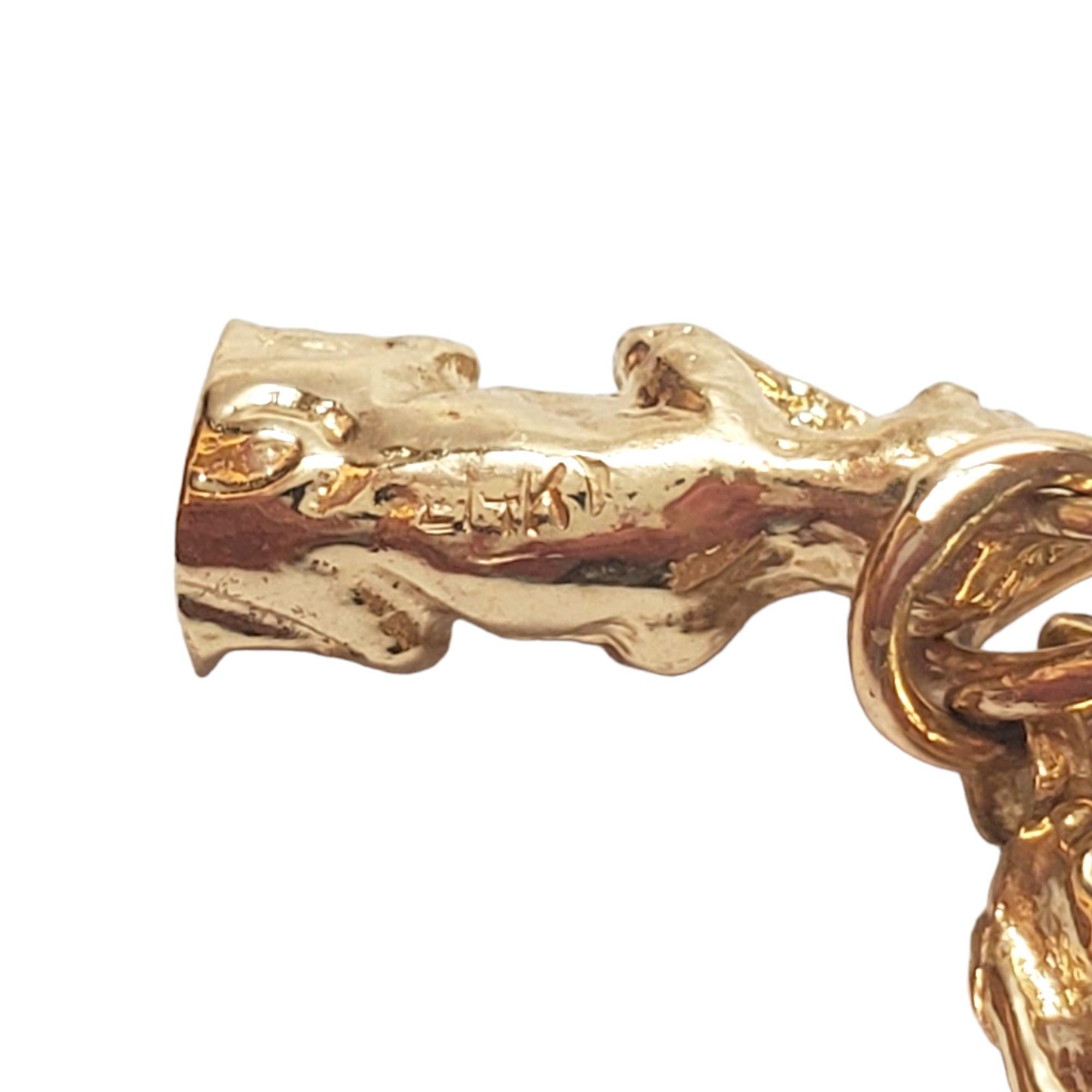 14K Yellow Gold See No Evil, Hear No Evil, Speak No Evil Charm #17499 In Good Condition In Washington Depot, CT