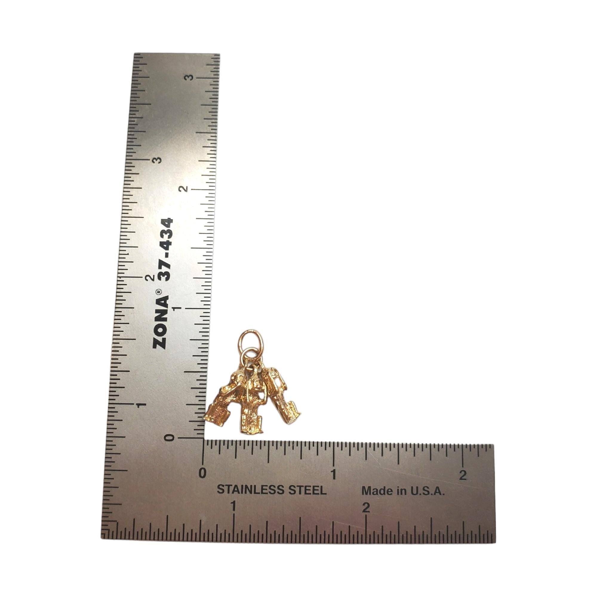 Women's 14K Yellow Gold See No Evil, Hear No Evil, Speak No Evil Charm #17499