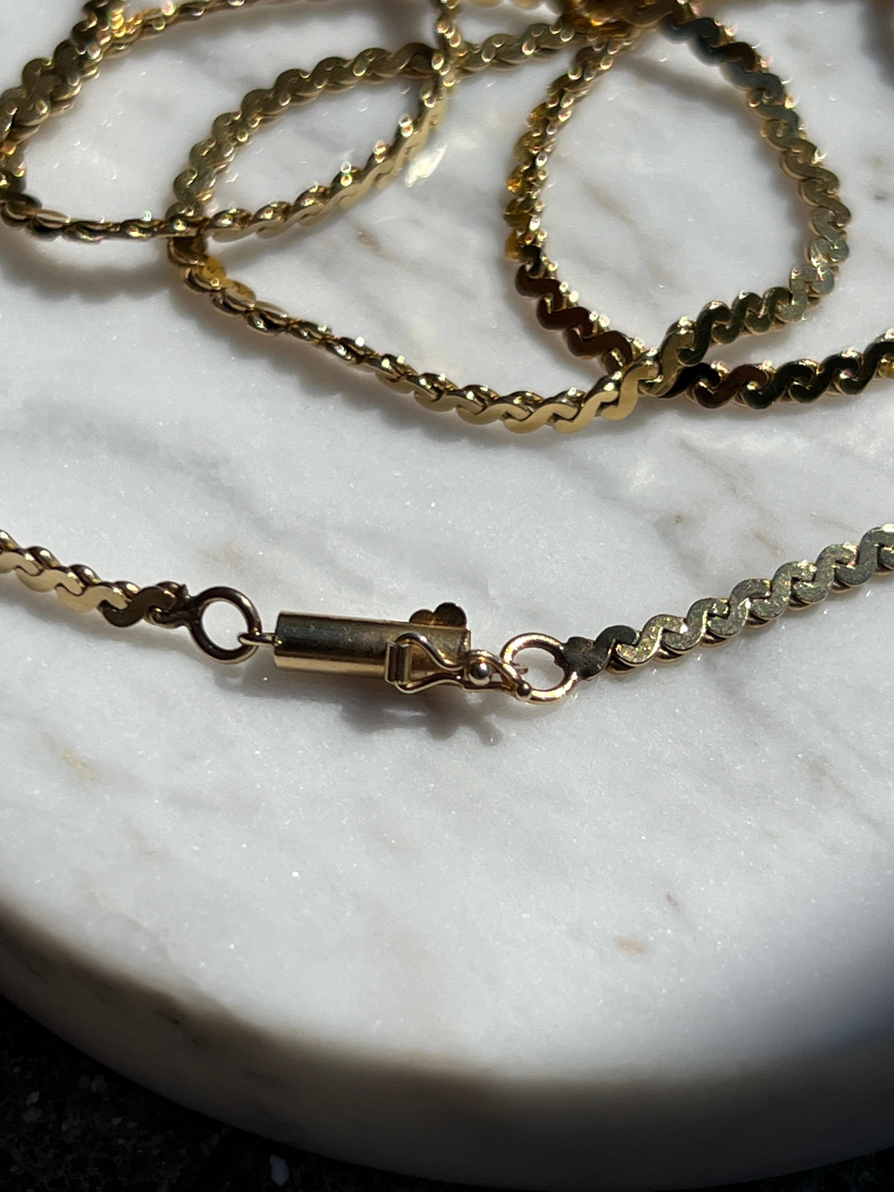 14k Gelbgold Serpentinenkette Halskette für Damen oder Herren