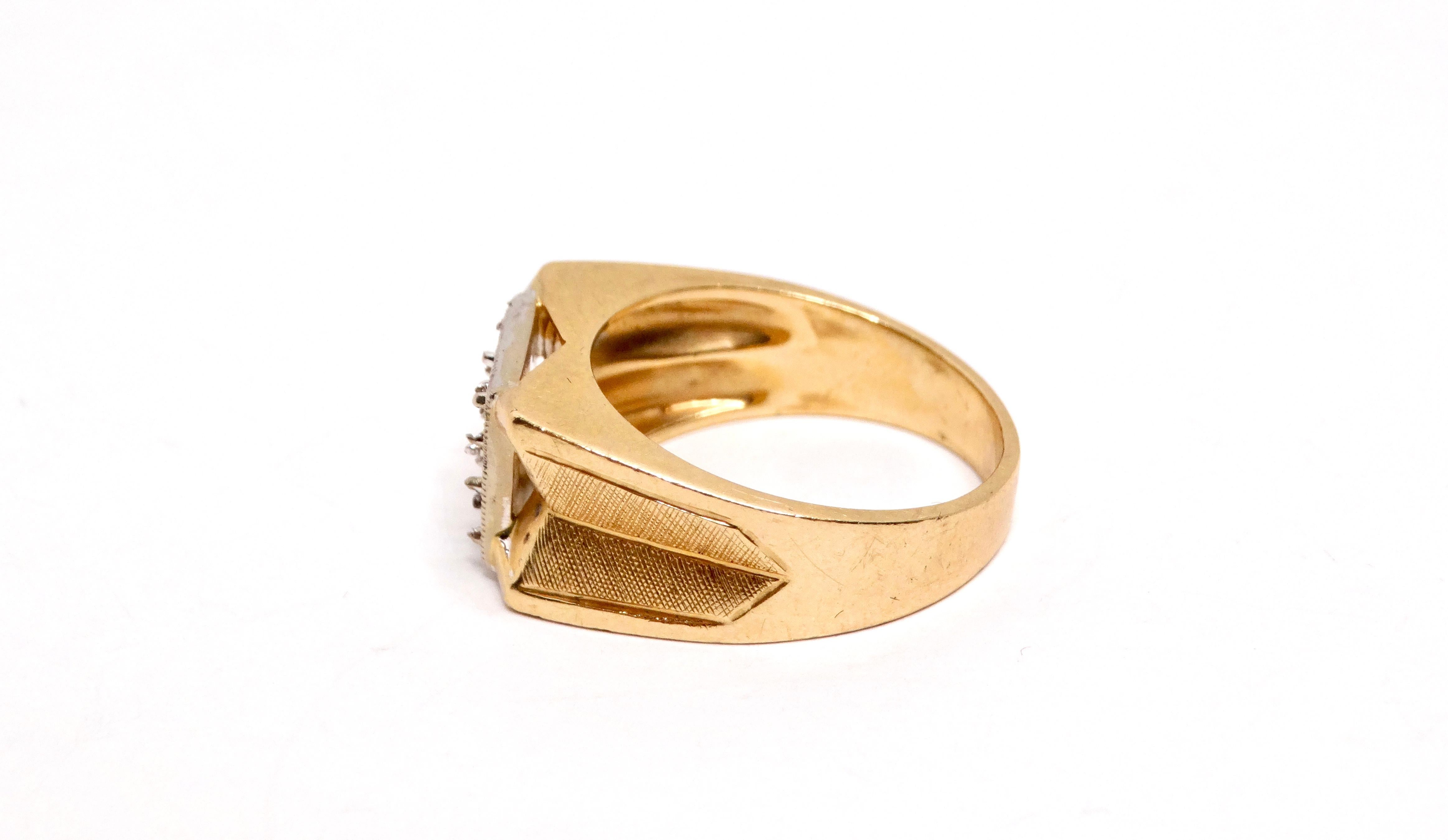 Bague à monture en or jaune 14k Circa 1970 Bon état - En vente à Scottsdale, AZ