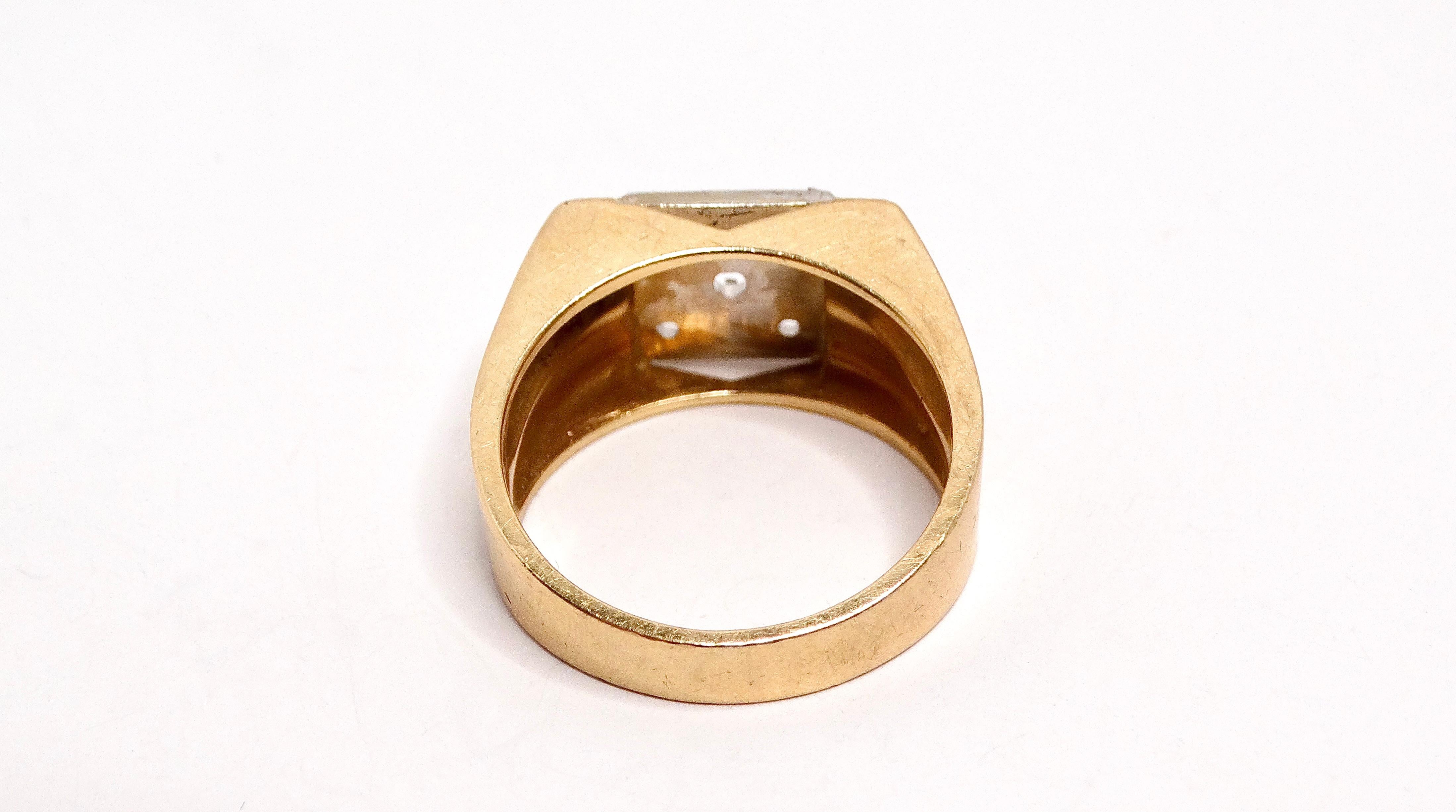 Bague à monture en or jaune 14k Circa 1970 Pour femmes en vente