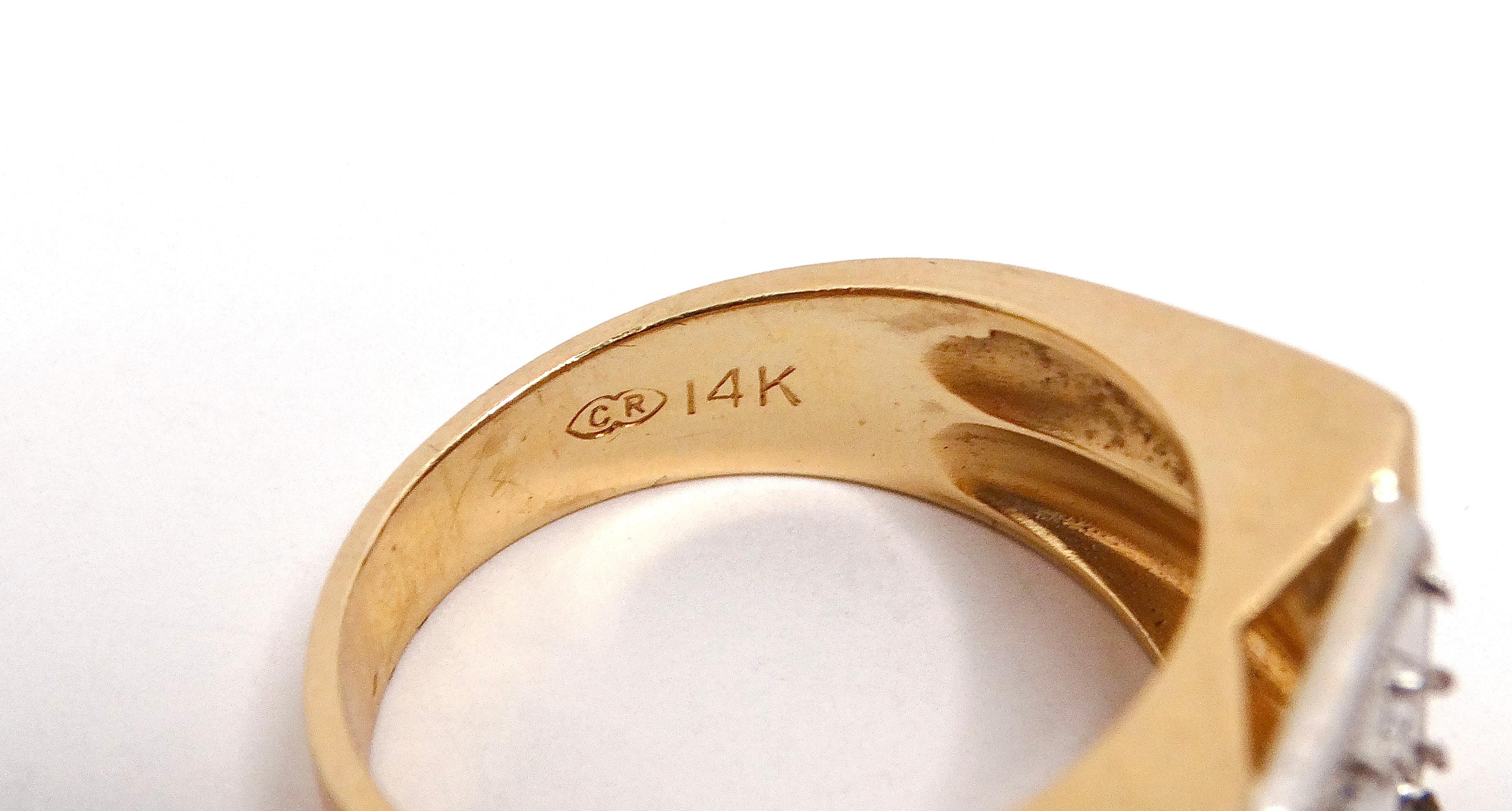 Bague à monture en or jaune 14k Circa 1970 en vente 1