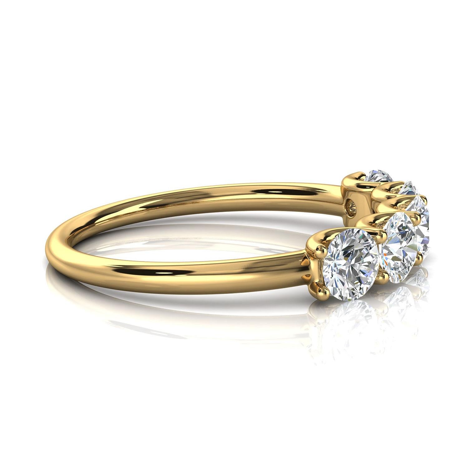 14K Gelbgold Diamantring '1 Ct. tw' (Rundschliff) im Angebot