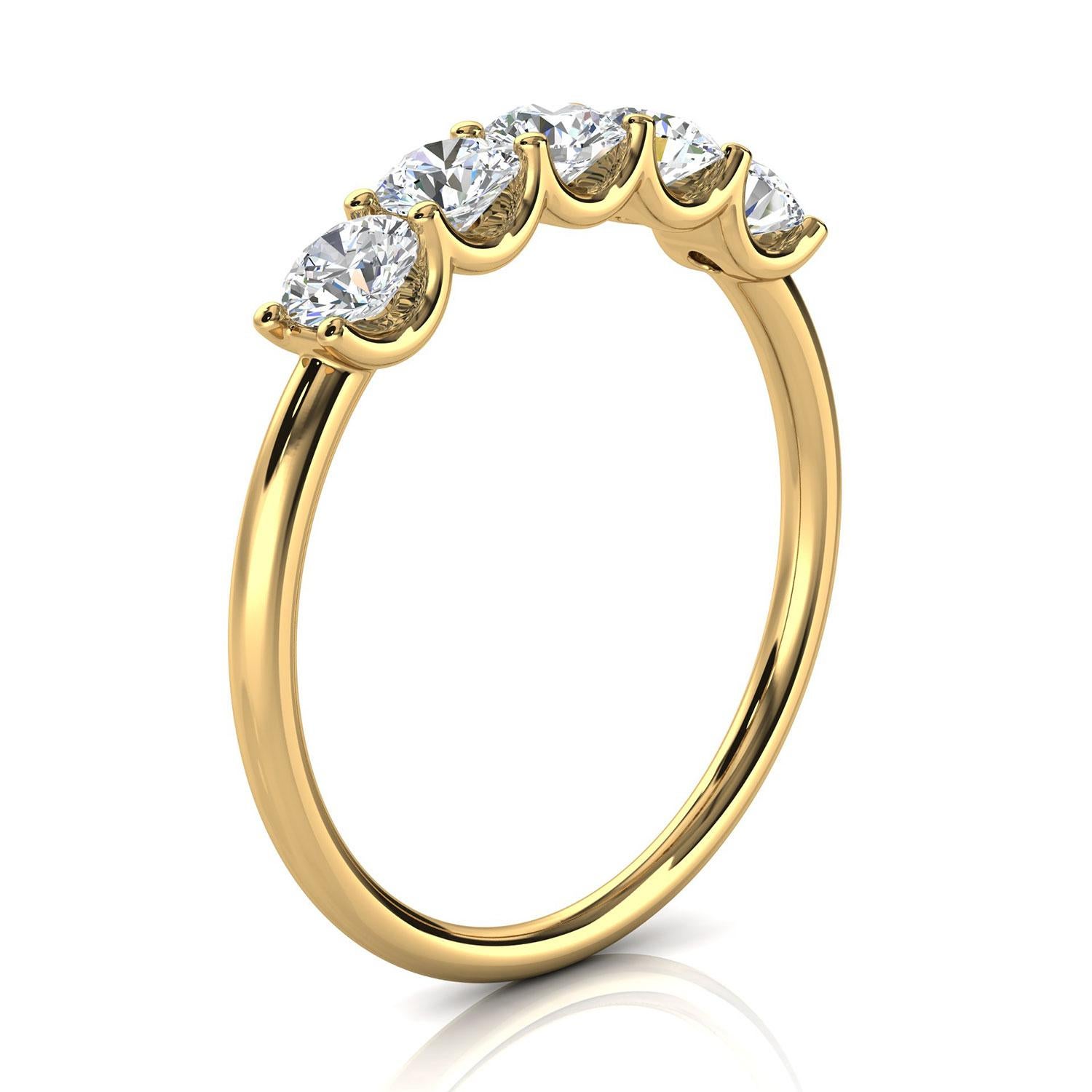 This ring features five(5) floating Brilliante round diamonds set in 
