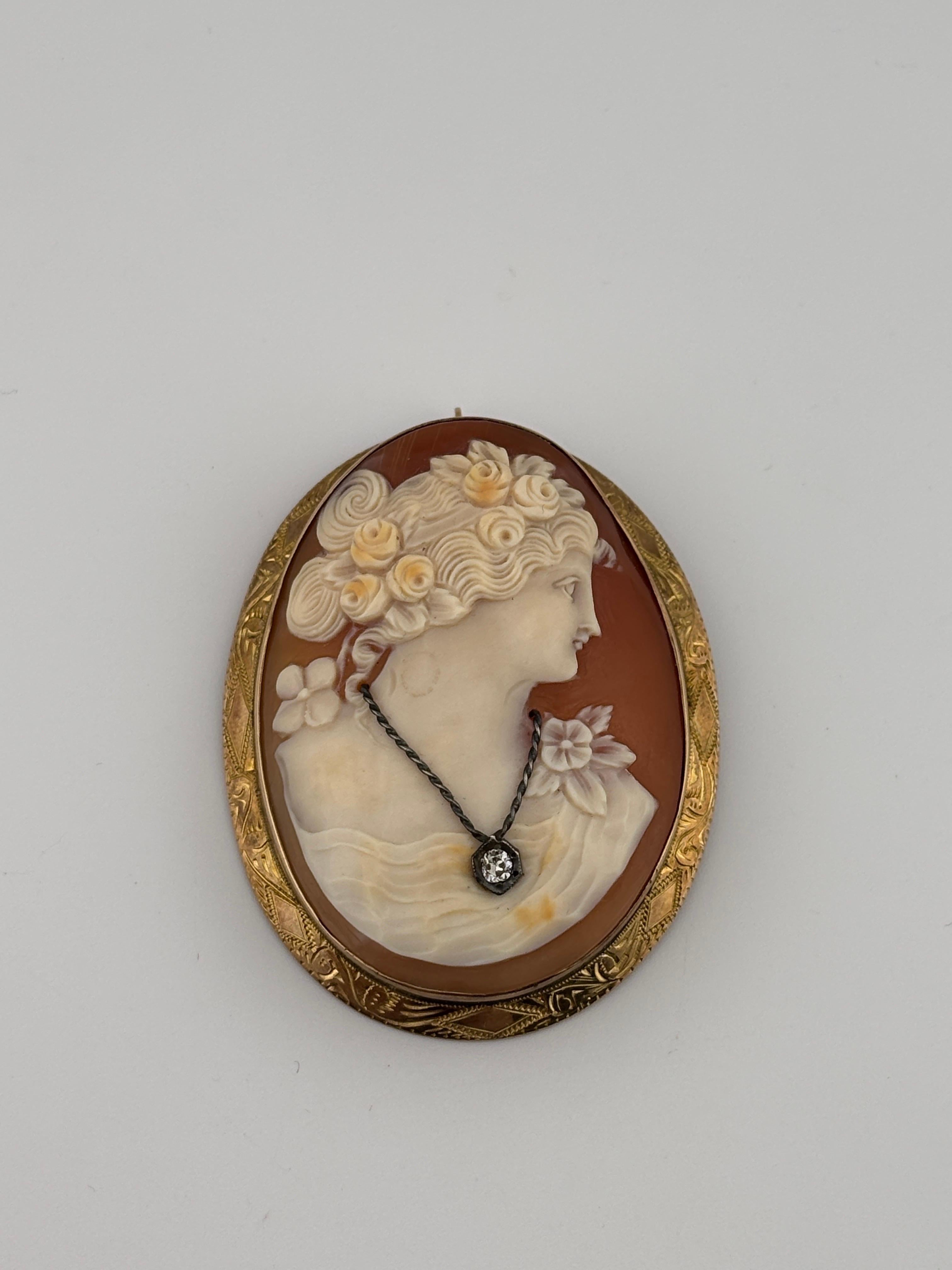 14k Gold Cameo Brooch - 221 For Sale on 1stDibs | 14k cameo