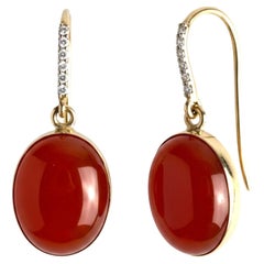 Orecchini a cerchio Shepherd in oro giallo 14K con garofani e diamanti incastonati