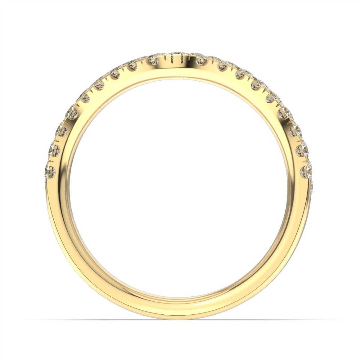 These stackable trios of ring bands feature Micro Prongs set round brilliant diamonds in a wave design. You can wear each ring separately or as a stack. For maximum comfort, we recommend to order it in a  of a size larger. Experience the
