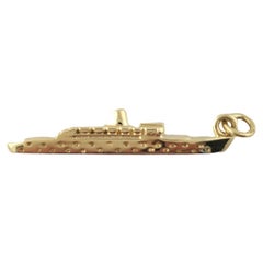 14K Yellow Gold Ship Charm