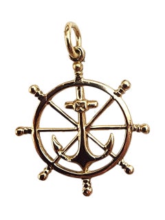 14K Yellow Gold Ship Wheel Charm #22493