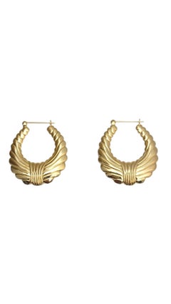 Orecchini a cerchio con gamberetti in oro giallo 14K #21645