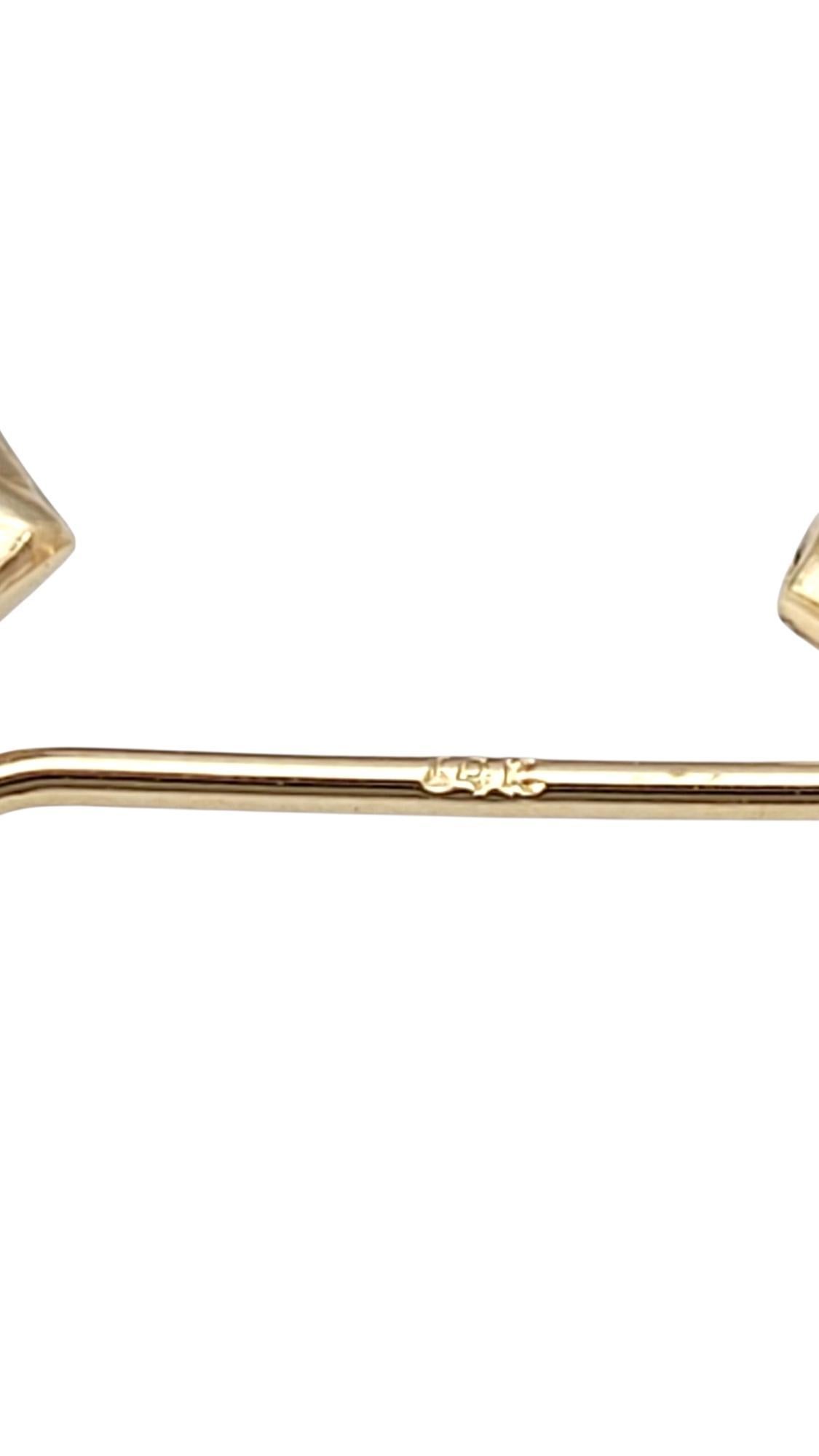 14K Yellow Gold Shrimp Hoop Earrings #21736 For Sale 1