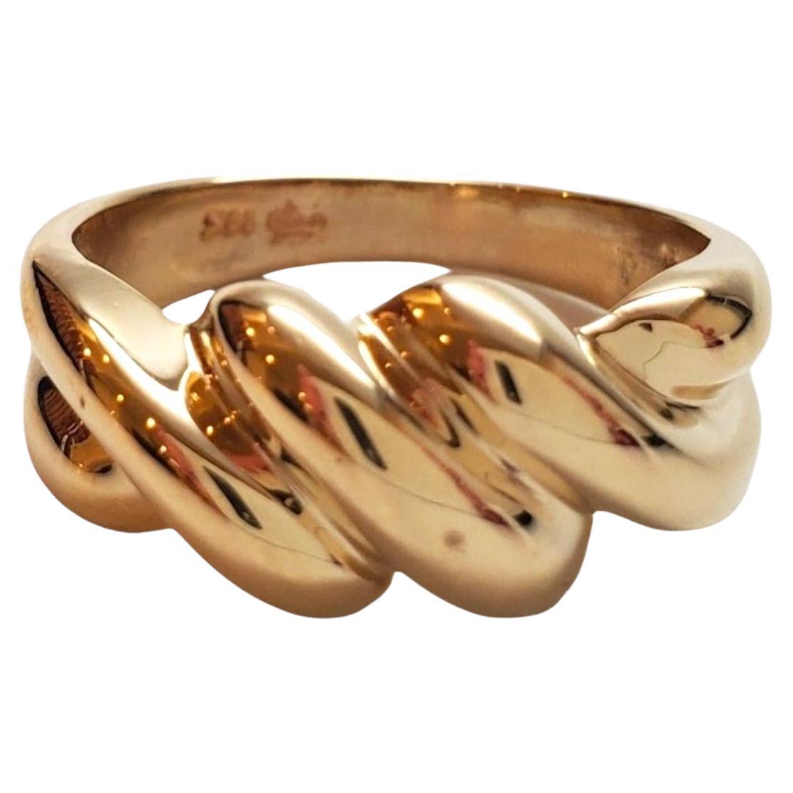 14K Yellow Gold Shrimp Ring #17326 For Sale