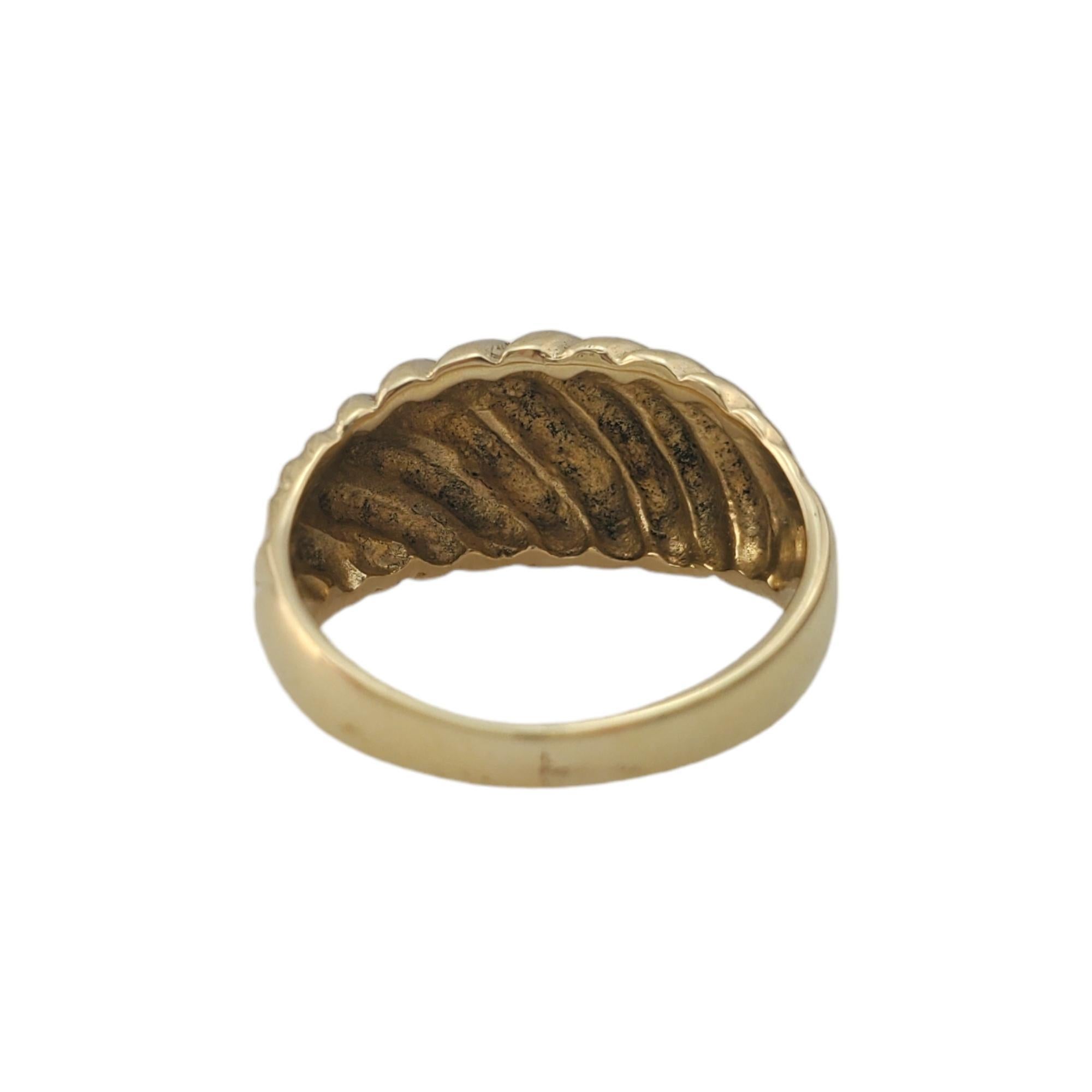 Women's 14K Yellow Gold Shrimp Style Dome Ring Size 5 #17793