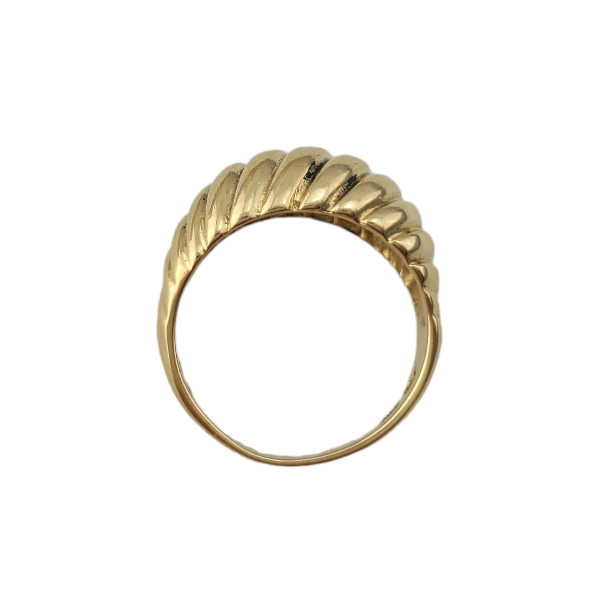 14K Yellow Gold Shrimp Style Dome Ring Size 5 #17793 1