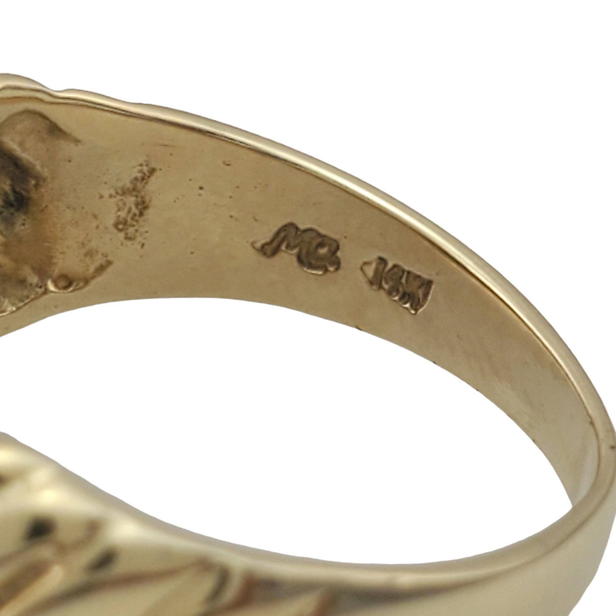 14K Yellow Gold Shrimp Style Dome Ring Size 5 #17793 2