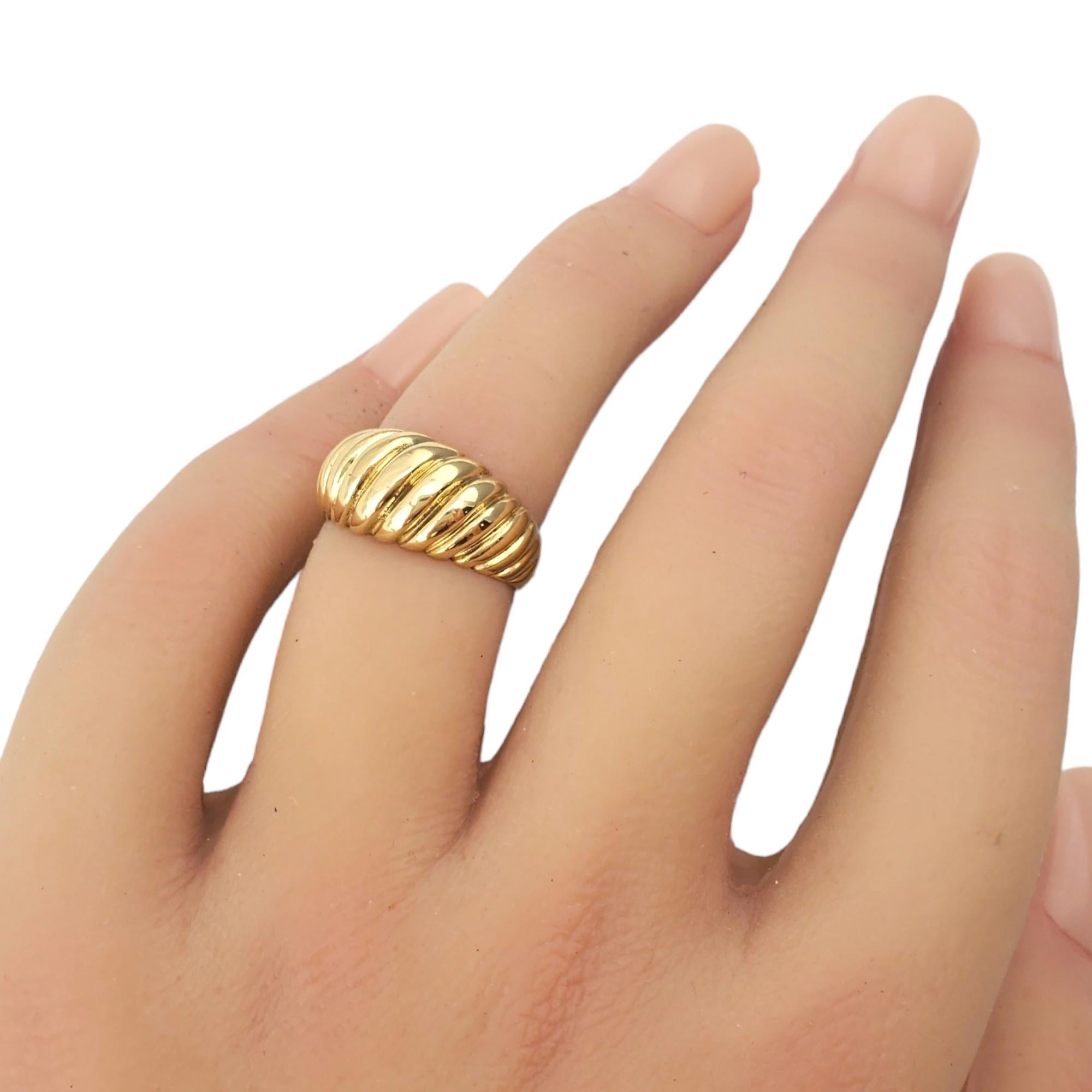 14K Yellow Gold Shrimp Style Dome Ring Size 5 #17793 3