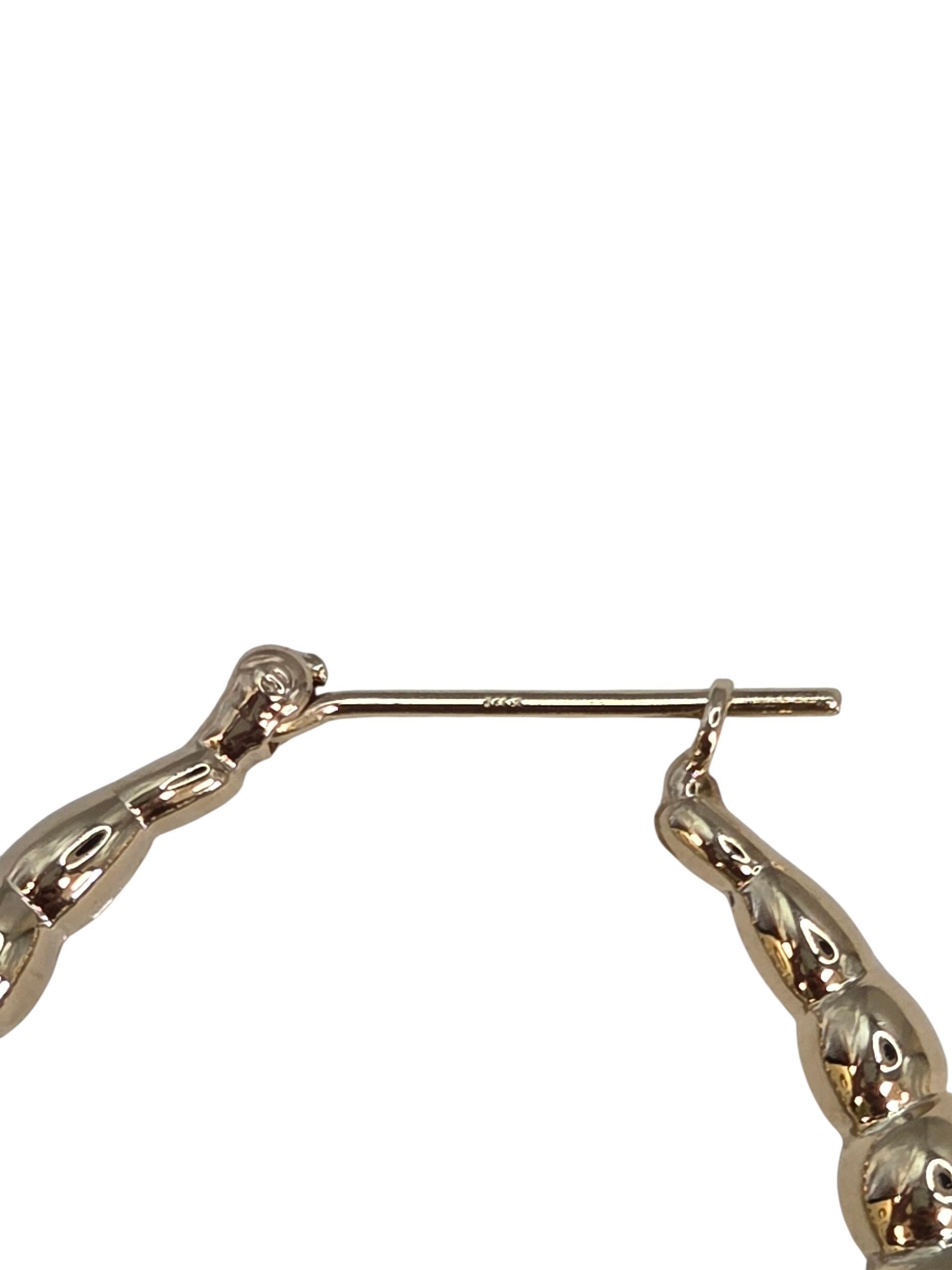 Contemporaneo Orecchini a cerchio stile gambero in oro giallo 14K #23881 in vendita