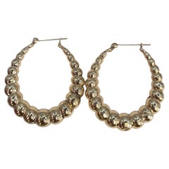 14K Yellow Gold Shrimp-Style Hoop Earrings #23881