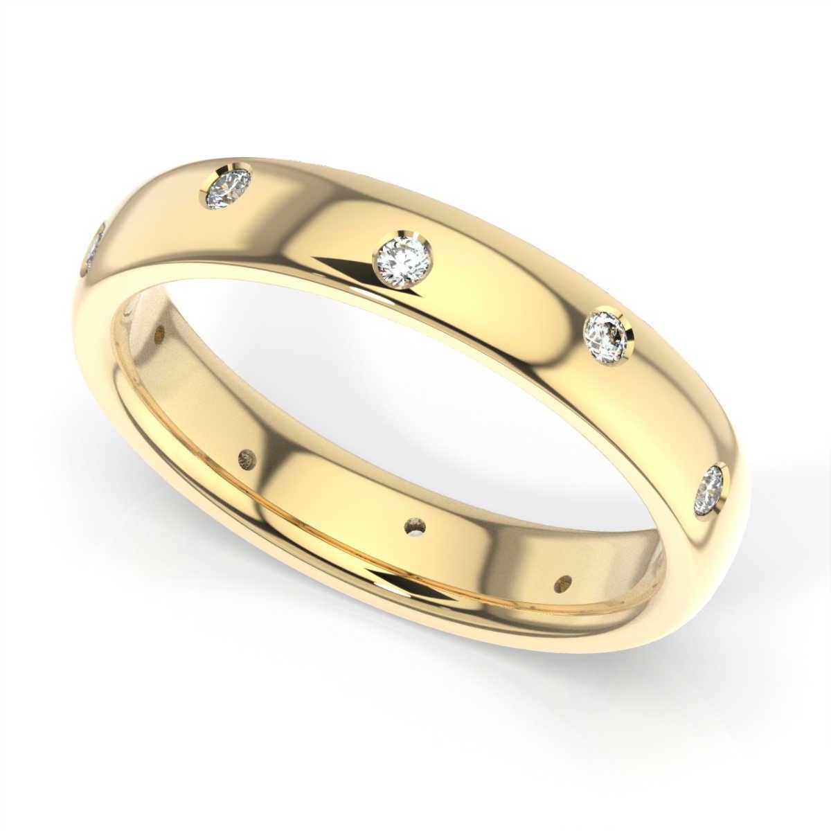 Round Cut 14K Yellow Gold Siena Eternity Diamond Ring '1/5 Ct. Tw' For Sale