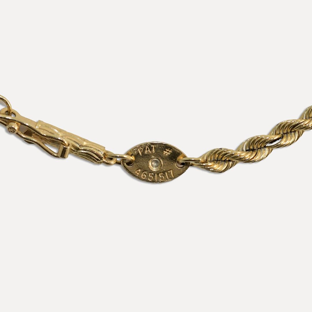 14k yellow gold rope chain bracelet.
weighs 4.6 gr, stamped 14k.
Will fit a 6 1/2 - 6 3/4 wrist.
The width is 3mm.