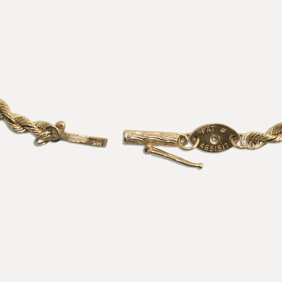 14K Yellow Gold Silk Rope Chain Bracelet 4.6g In Excellent Condition In Laguna Beach, CA