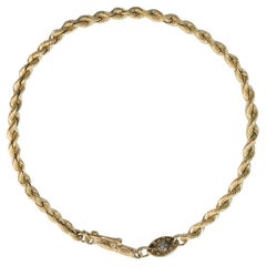 14K Yellow Gold Silk Rope Chain Bracelet 4.6g