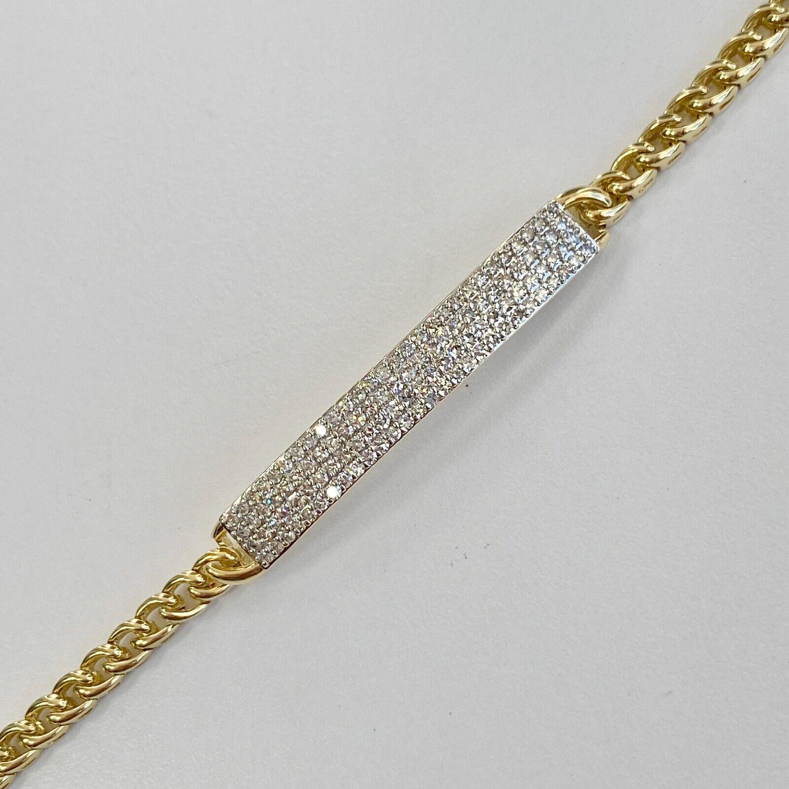 Specifications:
    main stone:SINGLE CUT DIAMONDS
    diamonds:112 PC
    carat total weight:1.12 CT
    color:F
    clarity:VS2
    brand:CUSTOM MADE
    metal:14K YELLOW gold - 11.38GR
    type:BRACELET
    weight:1.9 gr
    LENGTH:6-7 INCH 
   