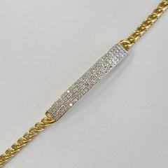 Bracciale "Pave" in oro giallo 14k con diamanti a taglio singolo