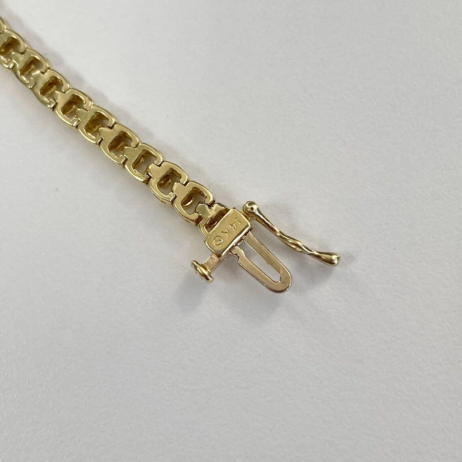 Women's or Men's 14k yellow gold Single cut Diamond Pave' bracelet 