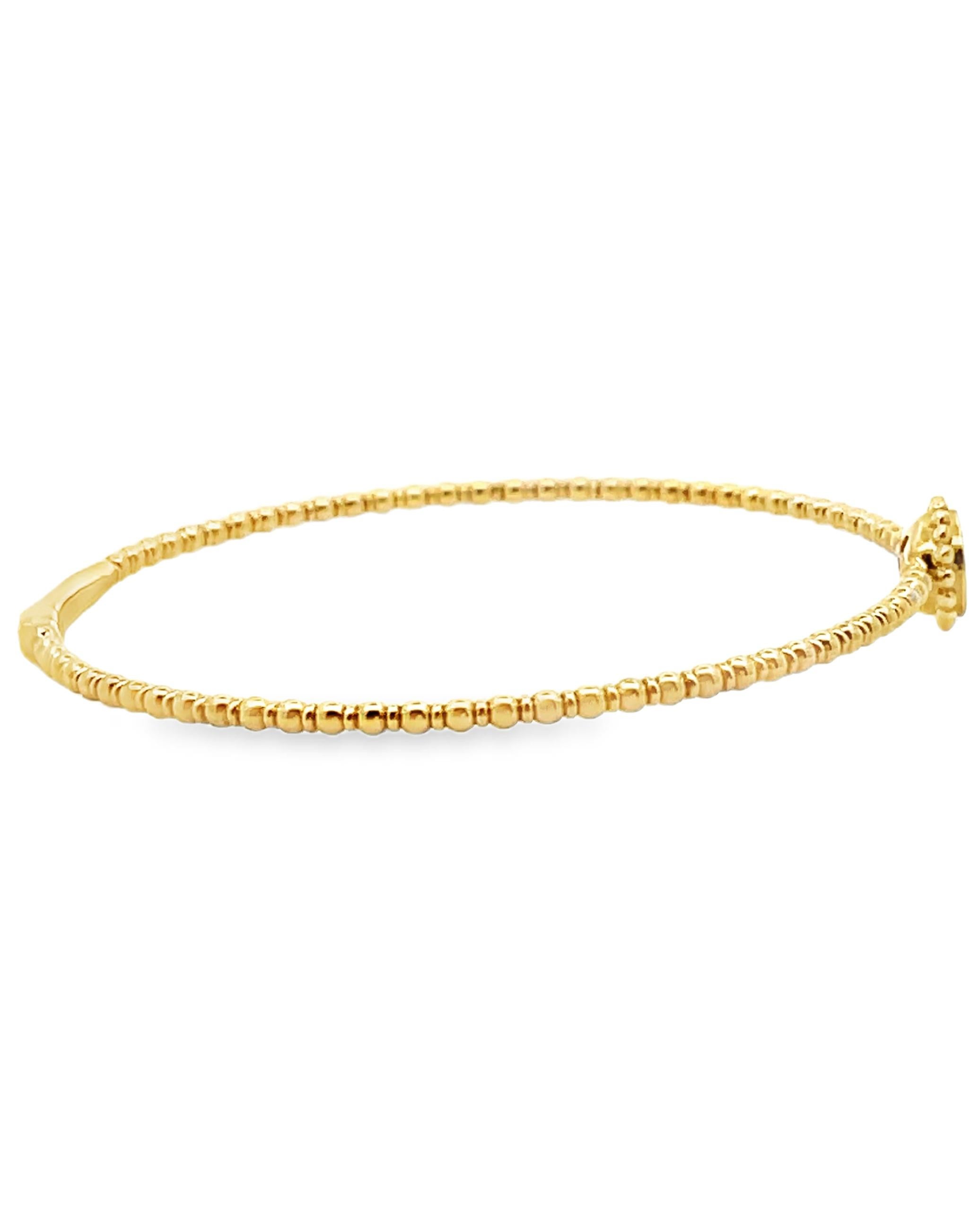 14K Gelbgold Single Station Diamond Armreif Armband (Rundschliff) im Angebot