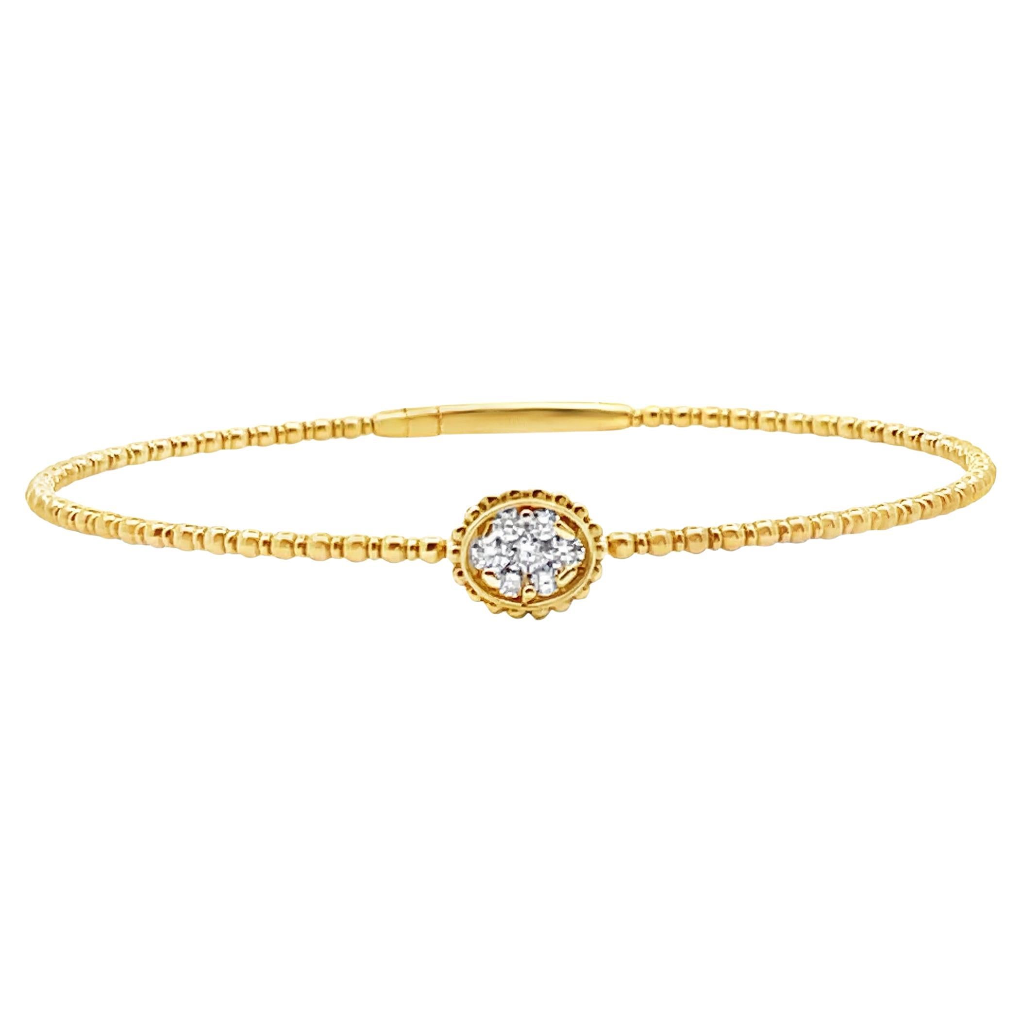 14K Gelbgold Single Station Diamond Armreif Armband