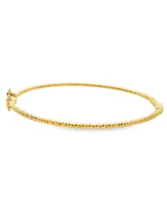 14K Yellow Gold Single Station Quatrefoil Bangle Bracelet with Diamonds 0.20 Ct
