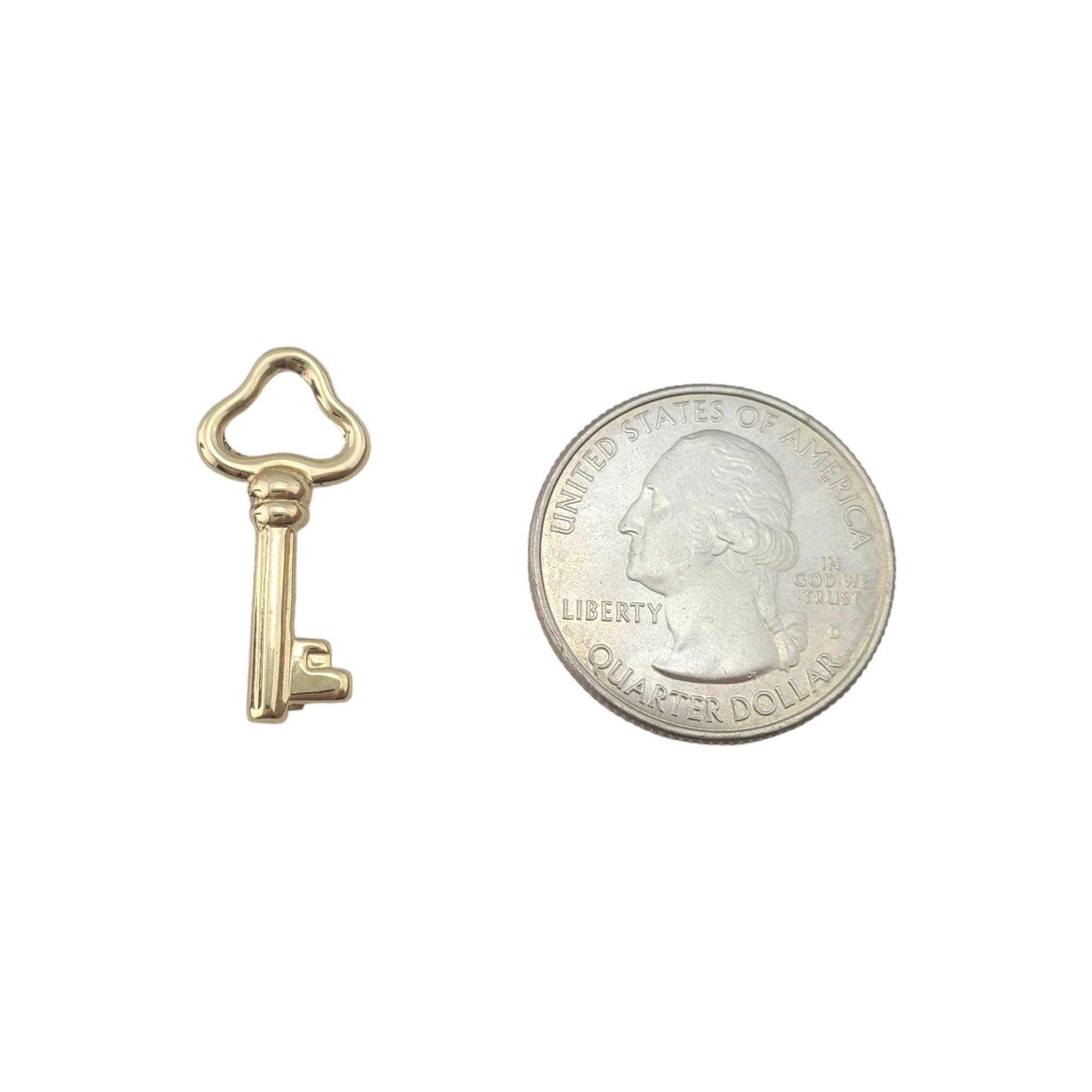 Women's 14K Yellow Gold Skeleton Key Pendant  #17743 For Sale