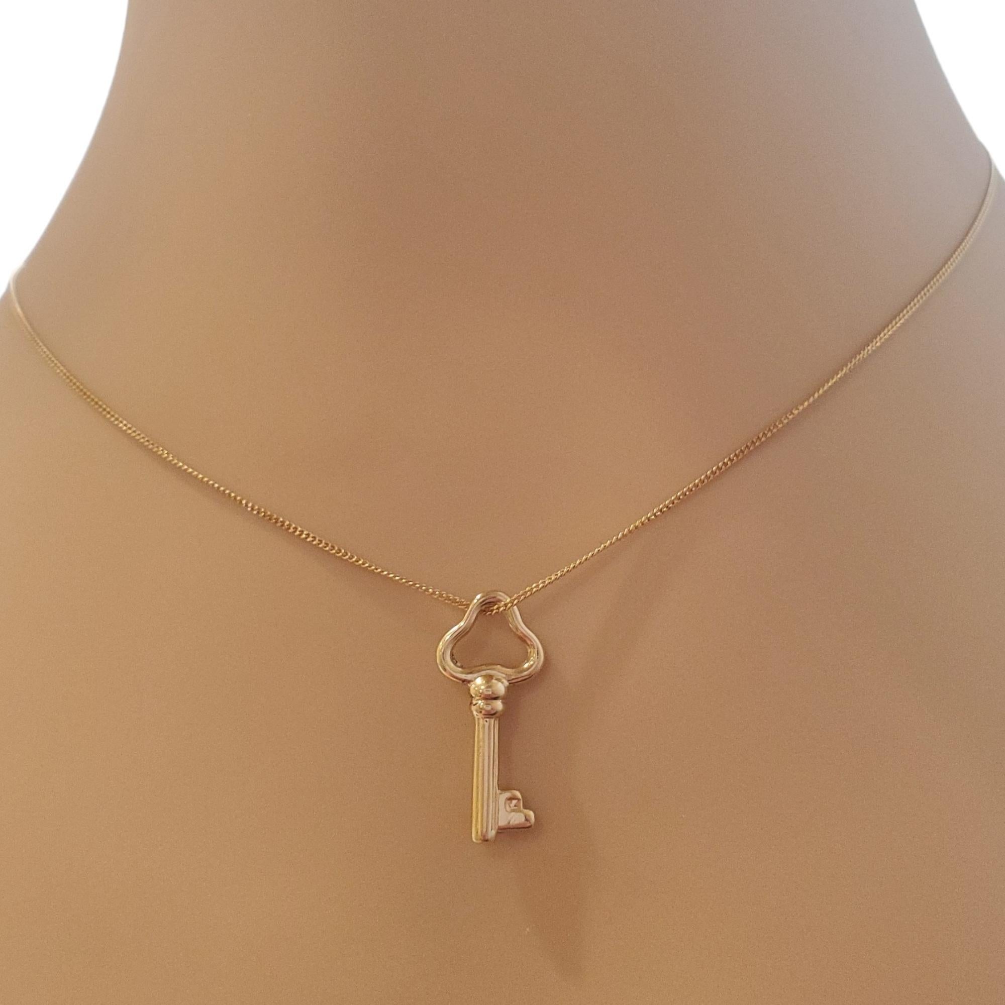 14K Yellow Gold Skeleton Key Pendant  #17743 For Sale 1