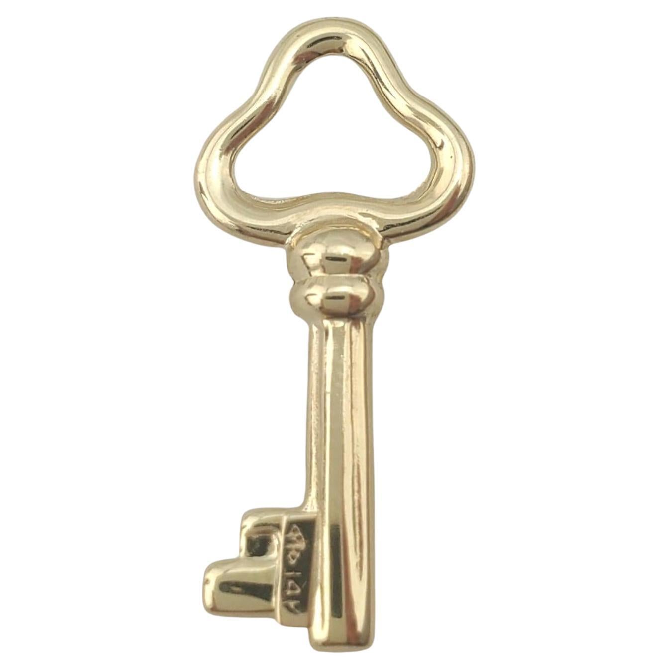 14K Yellow Gold Skeleton Key Pendant  #17743
