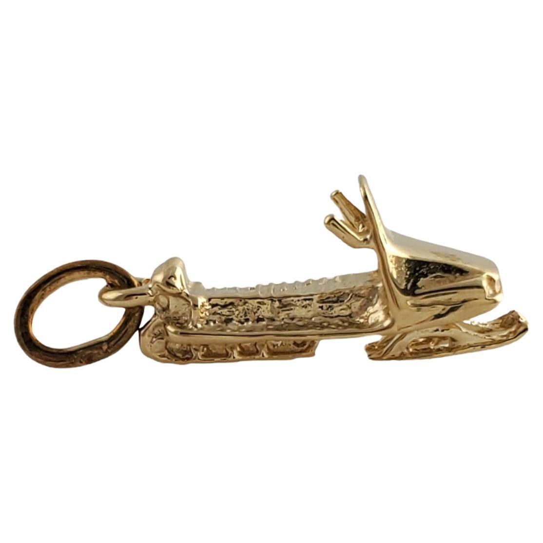14K Yellow Gold 3D Airplane Charm Pendant - High Polish, Ascending Aircraft Design - View #3