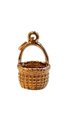 14K Yellow Gold Small Basket Charm #20532