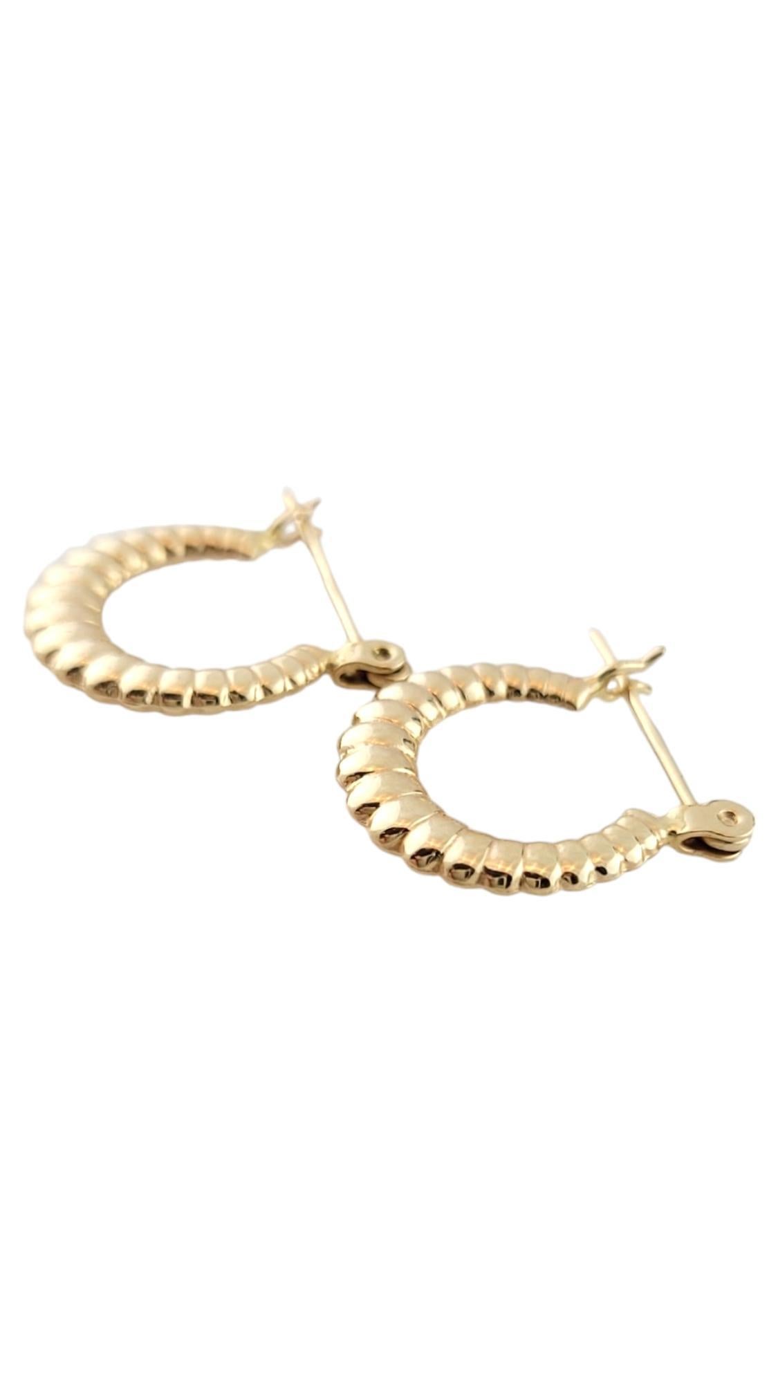 Women's 14K Yellow Gold Small Bubble Hoop Earrings #16262 For Sale