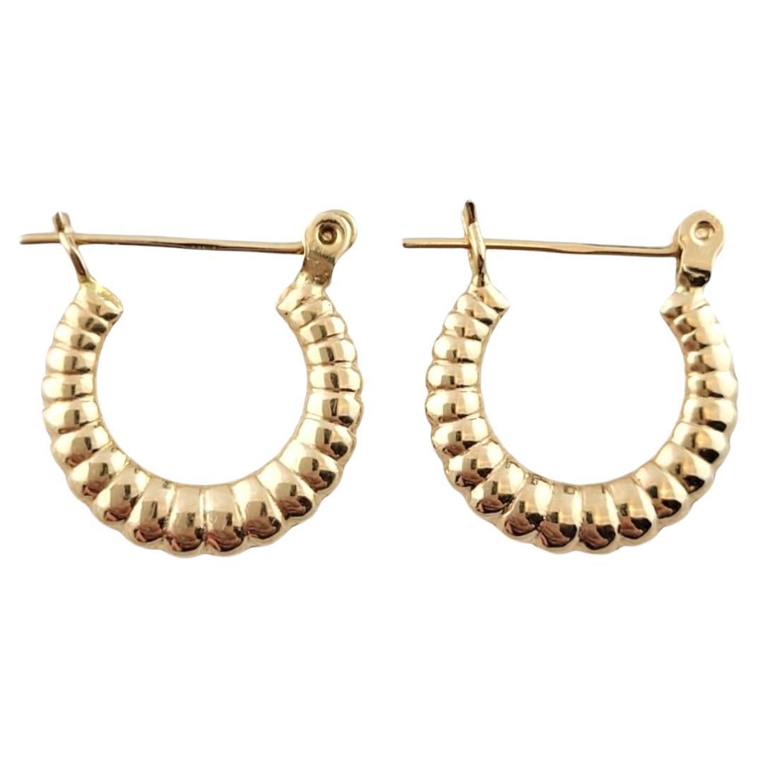 14K Yellow Gold Small Bubble Hoop Earrings #16262 For Sale