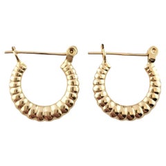 14K Yellow Gold Small Bubble Hoop Earrings #16262