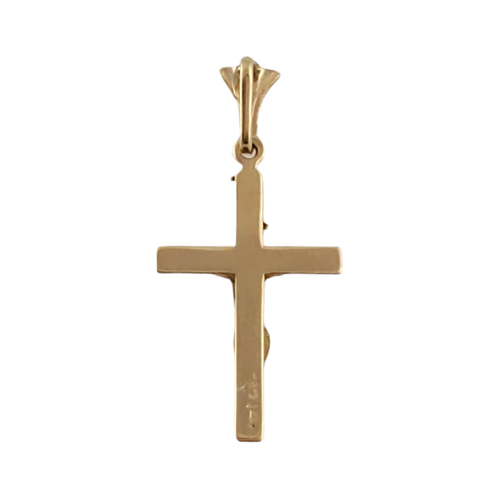 Women's 14k Yellow Gold Small Crucifix Pendant For Sale