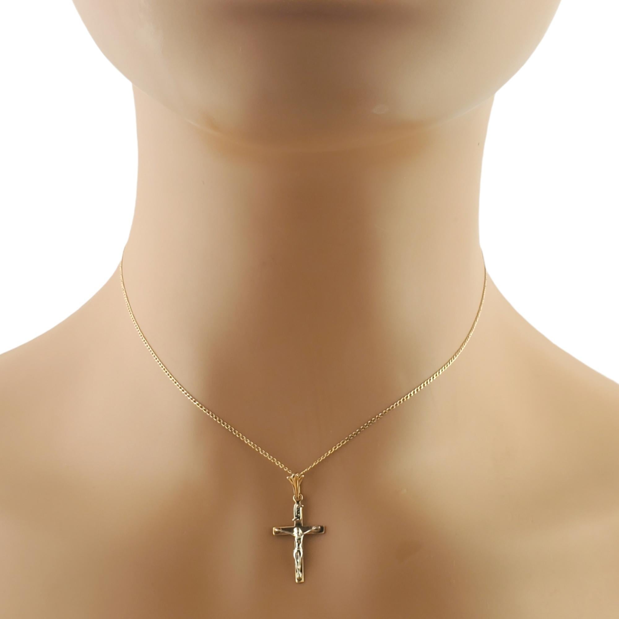 14k Yellow Gold Small Crucifix Pendant For Sale 3