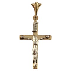 Vintage 14k Yellow Gold Small Crucifix Pendant