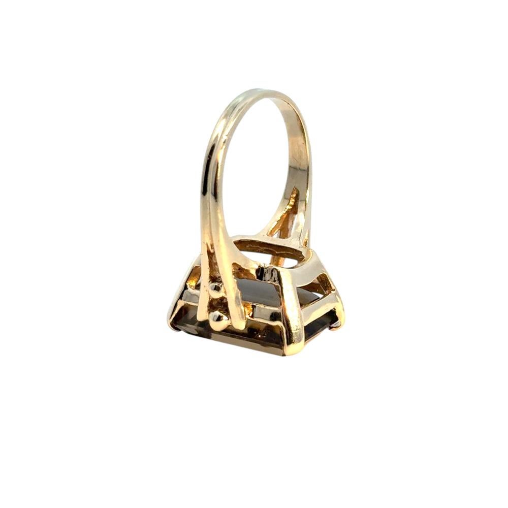 Vintage 14k Yellow Gold Smoky Quartz Gemstone Ring For Sale 10
