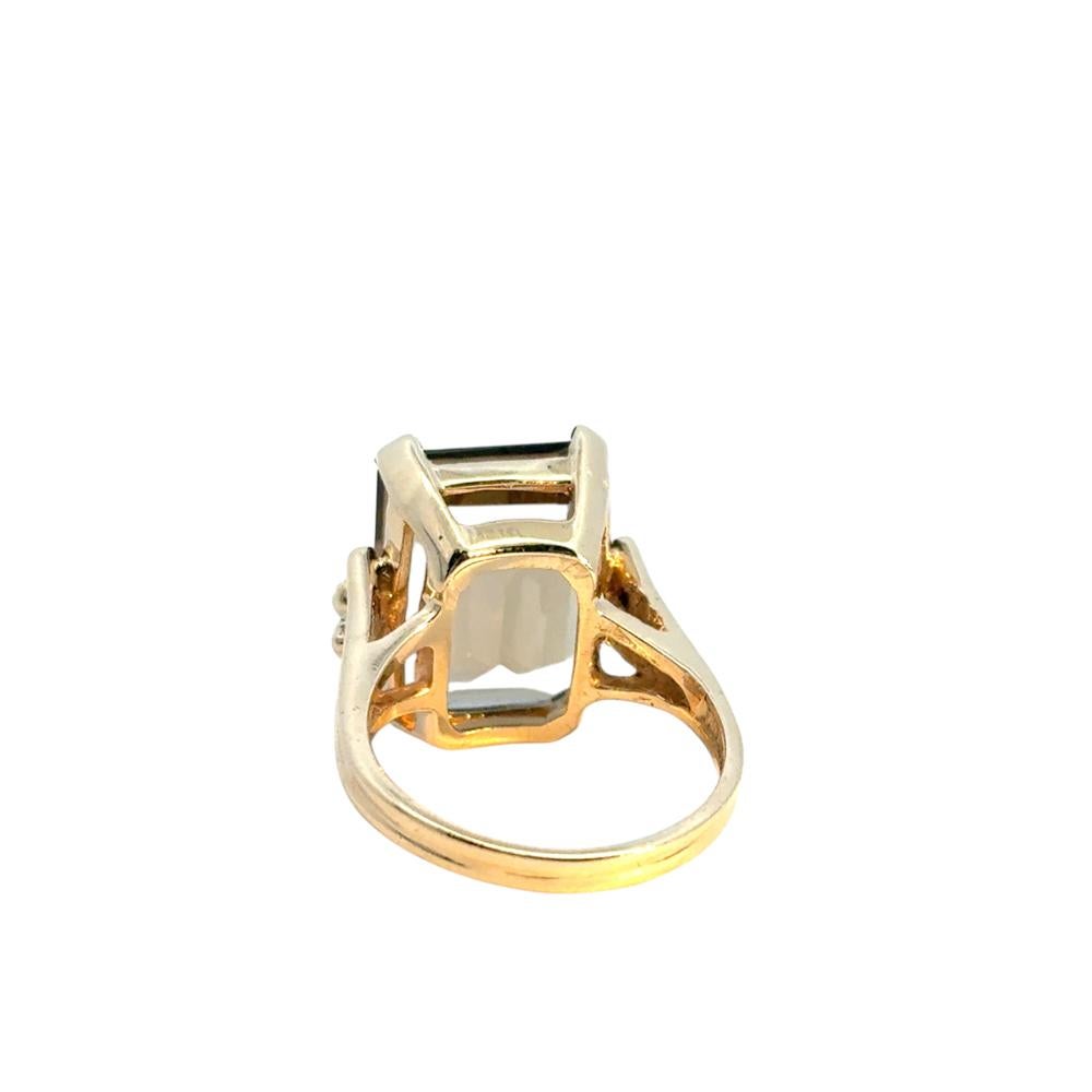 Vintage 14k Yellow Gold Smoky Quartz Gemstone Ring For Sale 2