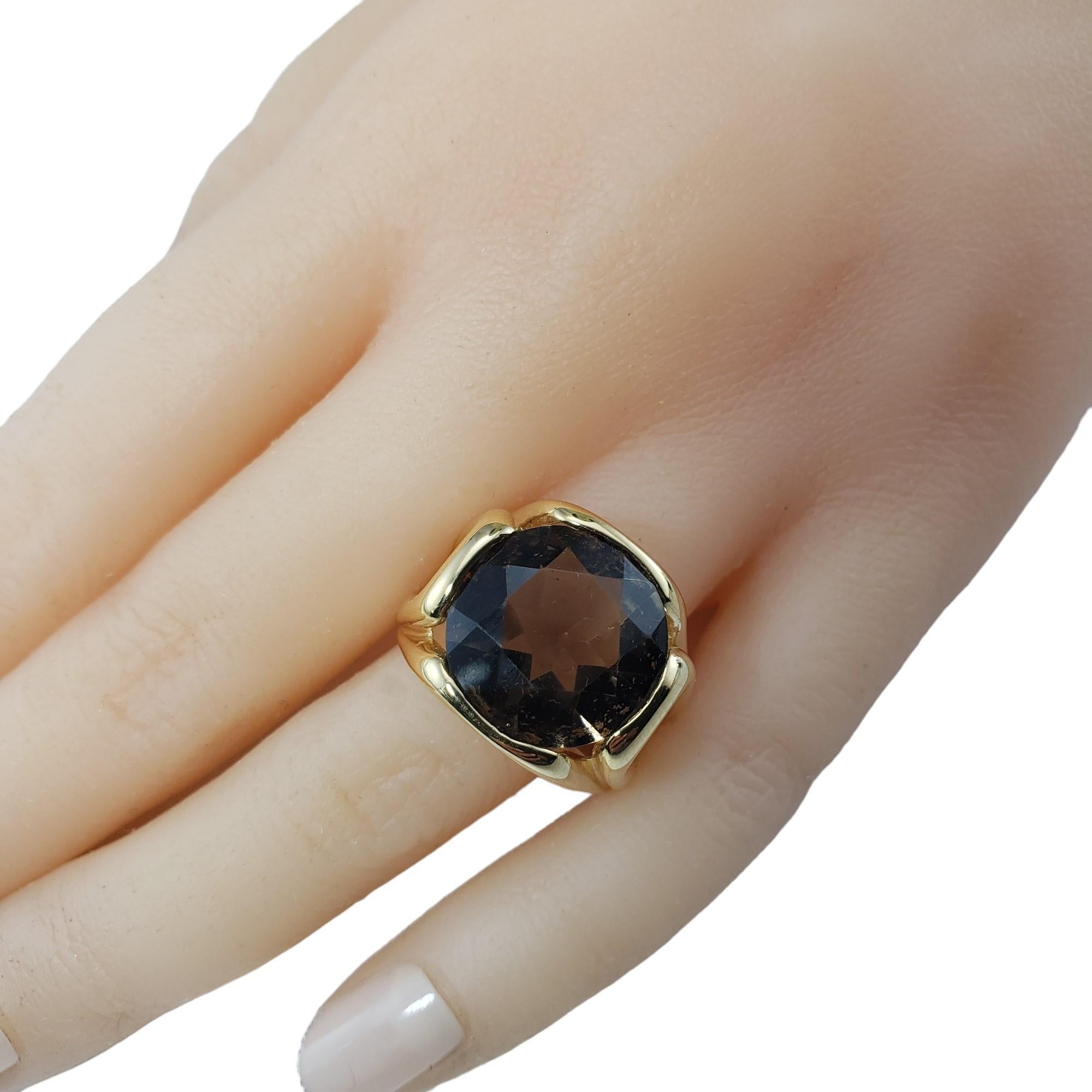  14K Yellow Gold Smoky Quartz Ring Size 8 #15461 For Sale 2