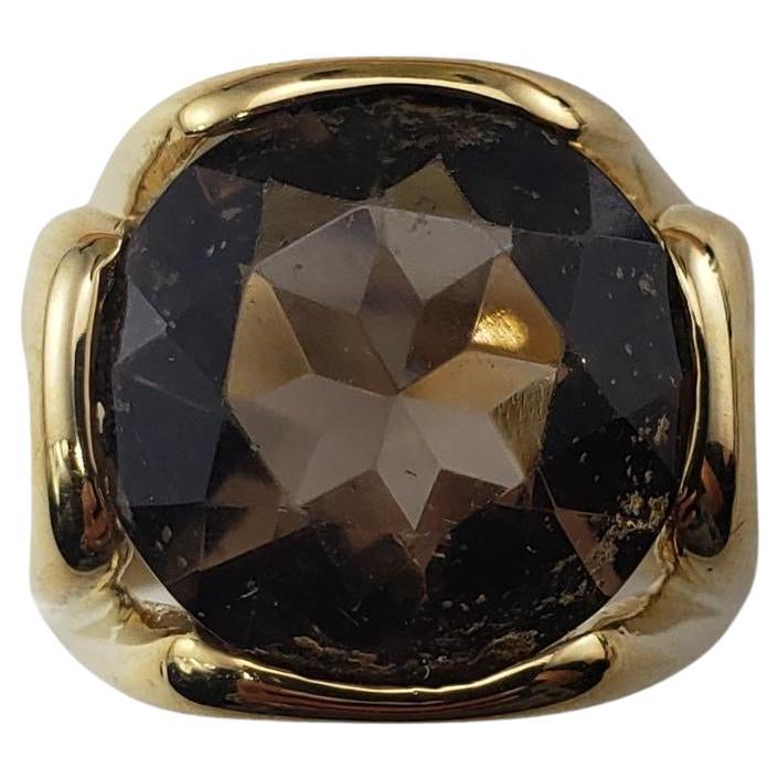 14K Yellow Gold Smoky Quartz Ring Size 8 #15461 For Sale