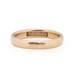 14K Yellow Gold Smooth Comfort Fit Stackable Men's Wedding Band -#1900722215