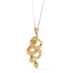 14k Yellow Gold Snake Pendant